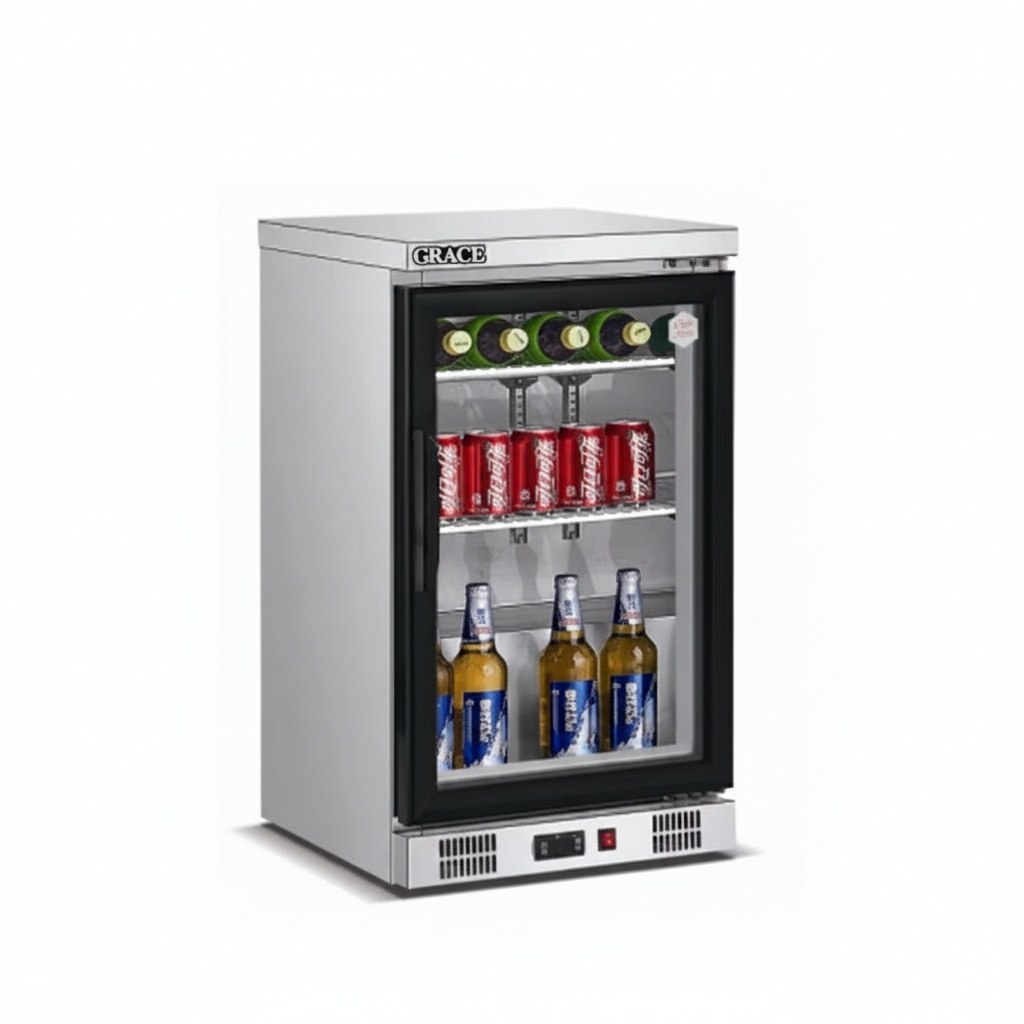 Wine Beer Fridge Dual Zone - アンダーカウンター冷蔵庫、304ステンレス鋼製520x500x840mmミニ冷凍庫、シングルドアコンプレッサーワインクーラー、ビールチラー