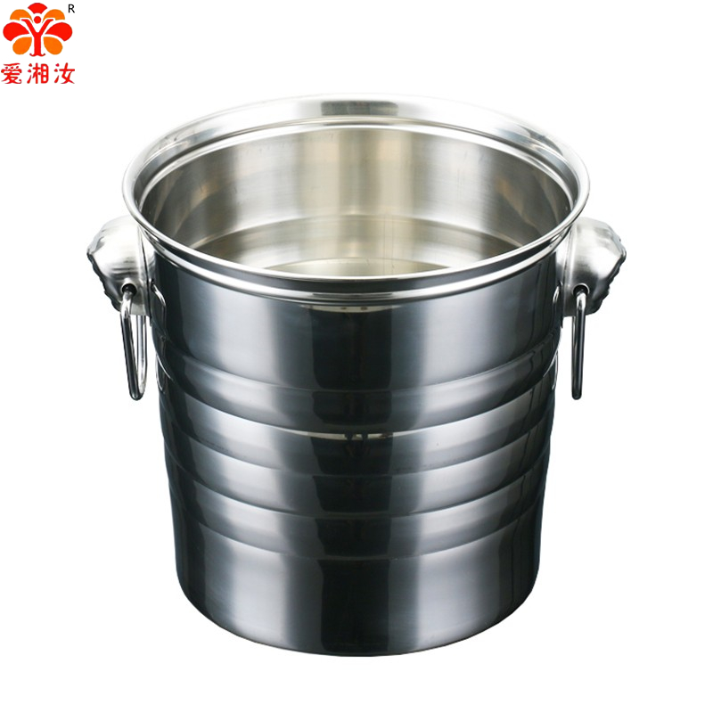 Ice Bucket Silver - Aixiangru ステンレス鋼アイスバケツ 3L/5L/7L ゴールドシルバータイガーヘッドハンドル