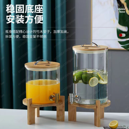 Wine Mix With Beer - 11Lガラス製スパークリングワインバケツ（蛇口付き）、ビール、飲料、フルーツティー、ジュースミキシングコンテナバケツ