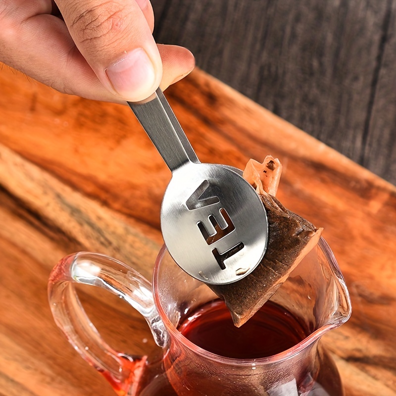 Ice Bucket Silver - 1pc ティーバッグスクイーザーステンレス鋼ティーバッグトングシルバーティーバッグストレーナークリップティーバッグスプーン葉を緩めるためのアイスキューブ