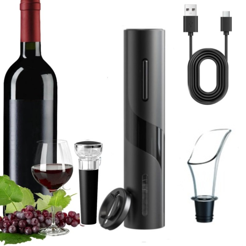 Wine In Beer Bottle - 充電式多機能電動自動コークスクリューワインオープナーセットワインストッパーワインビールキャップオープナーキッチンアクセサリー