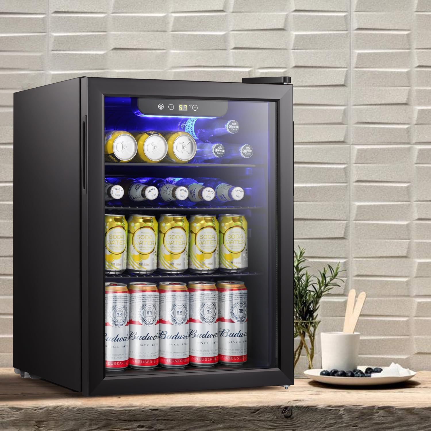 Wine Beer Fridge Small - 米国発送 ミニ冷蔵庫 ドリンククーラー 2.4立方フィート ガラス扉 ソーダ・ビール・ワイン用