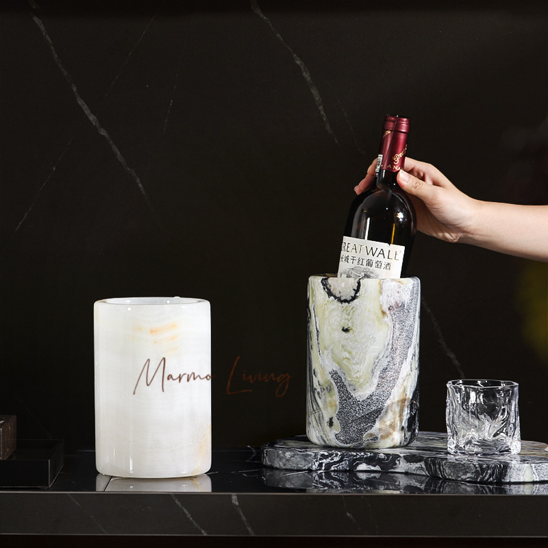 Wine Beer Europe - 天然大理石ワインクーラーバケット 高級ワインボトルクーラー 保冷シャンパンビールアイスバケット