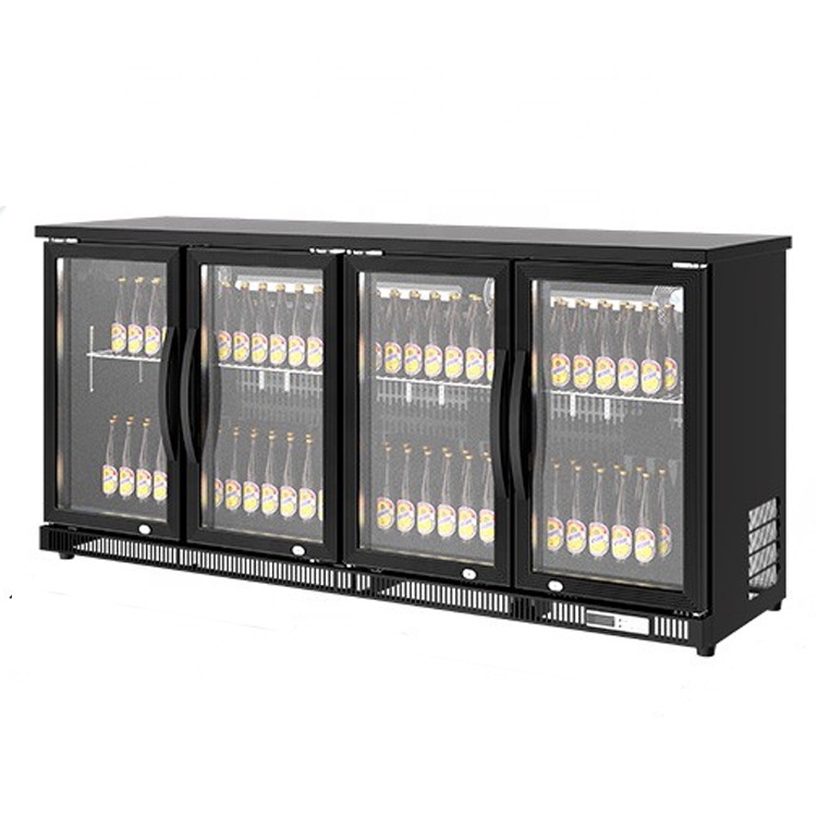 Wine Beer Dual Zone - 業務用バー機器 4枚ガラス扉 アンダーカウンター空冷式ビールワインディスプレイクーラー 飲料冷蔵庫 デジタル制御