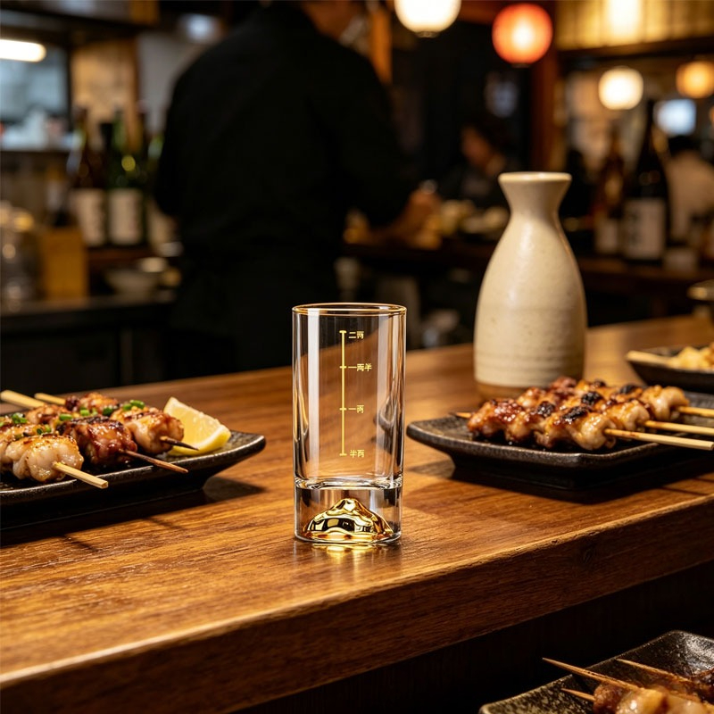 Wine Beer And Spirit - 高級カクテルグラス クリスタル金箔グラス ゴールデンマウンテン型ワイングラス 50ml/100ml ハイエンドスピリッツカップ ビールグラス