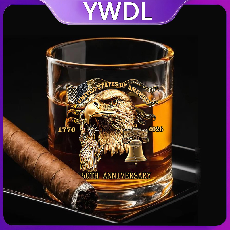 Wine Whiskey Beer - YWDL 1/2個 アメリカ250周年記念 ウイスキーグラス クリア スコッチ