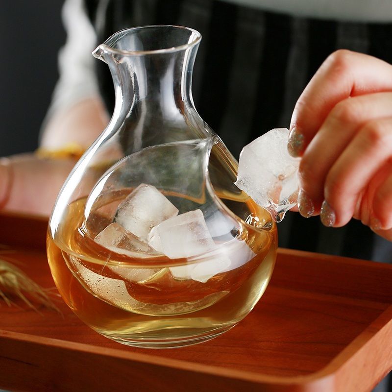 Wine Whiskey Beer - 鉛フリー透明クリスタルガラスカラフェ、モダンなアイスジャグ、ウイスキー、日本酒、ビール、バー、家庭用ドリンクウェア、装飾用ワインディスペンサー