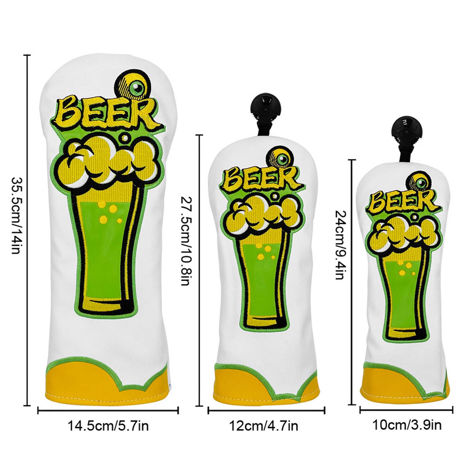 ビール刺繍PUレザーゴルフクラブヘッド保護カバーカラーブロッ - Beer & Wine Downtown のレビューと価格