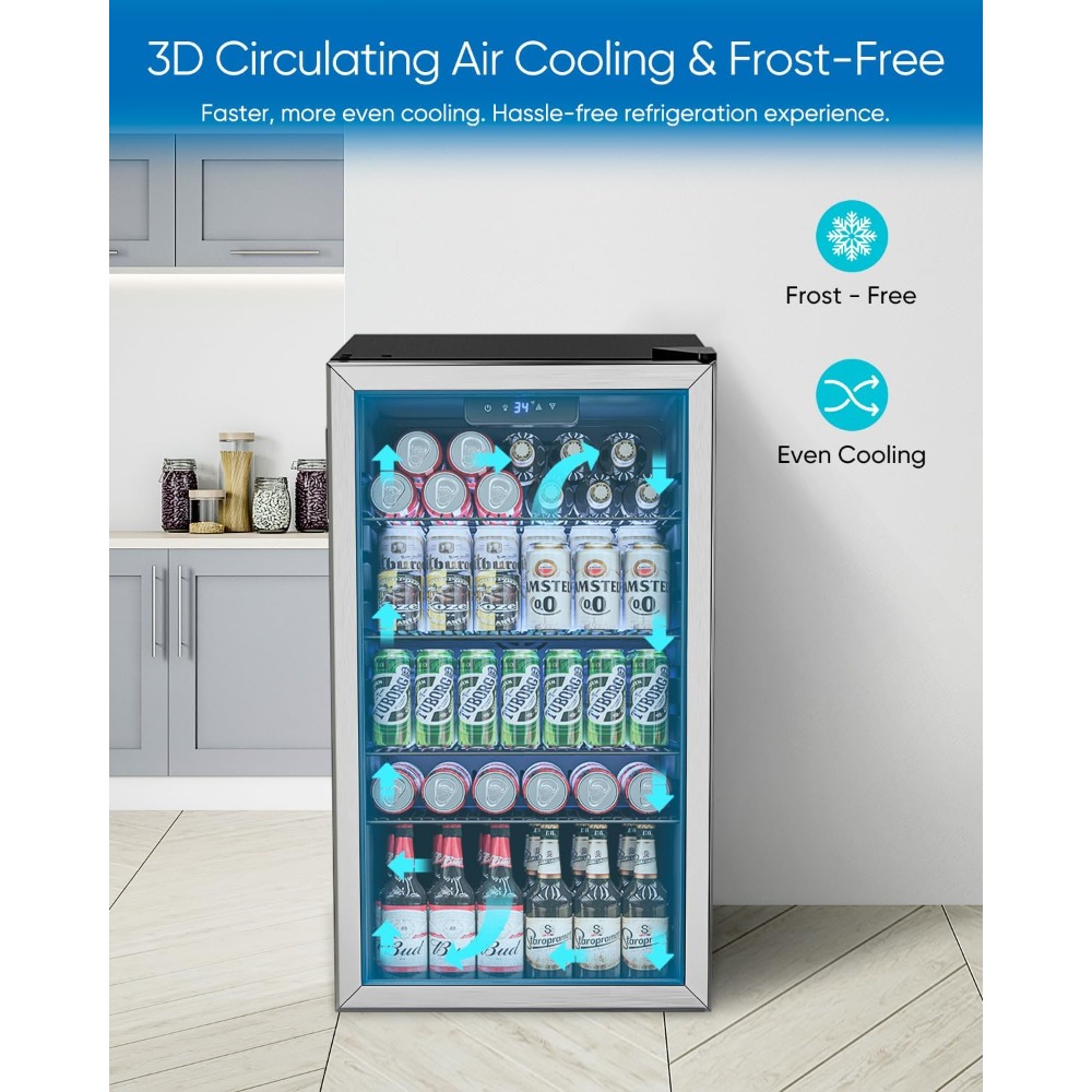 飲料用冷蔵庫クーラー - 126缶ミニ冷蔵庫、ドリンク、ソー - Wine Beer Fridge Small のレビューと価格