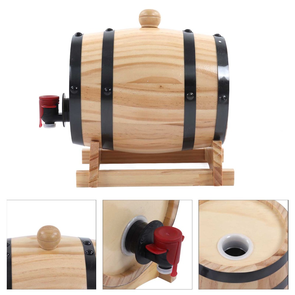 7個のヴィンテージパインウッドワイン熟成樽（スタンド付き）ビ - Wine Whiskey Beer のレビューと価格