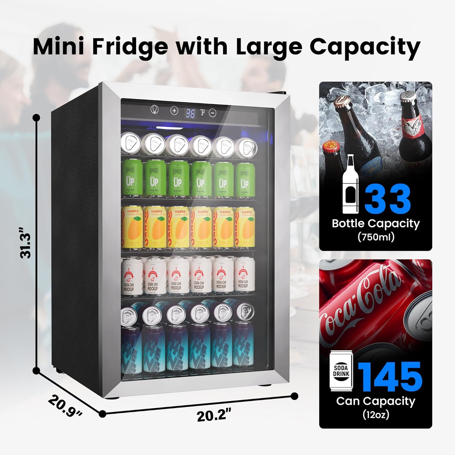 4.5立方フィート飲料冷蔵庫クーラー - 145缶収納ミニ冷 - Wine Beer Fridge Small のレビューと価格