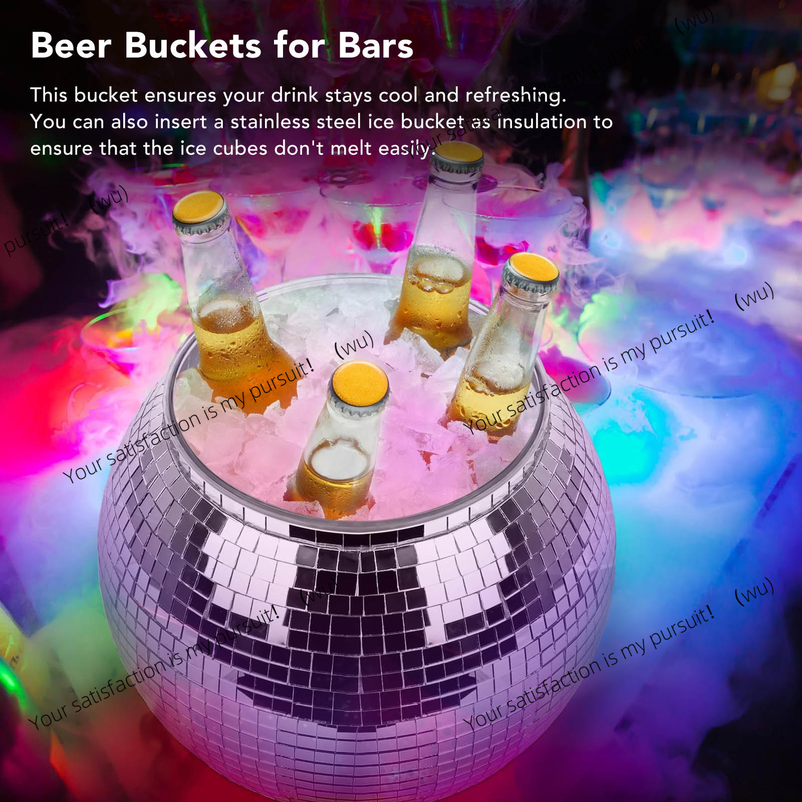 アイスバケツ プラスチック製 大容量 パーティードリンクバケ - Ice Bucket Silver のレビューと価格