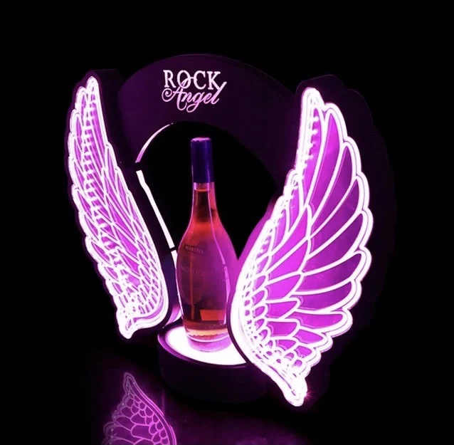 充電式LED点滅エンジェルウィングワインシャンパンボトル装飾 - Wine In Beer Bottle のレビューと価格