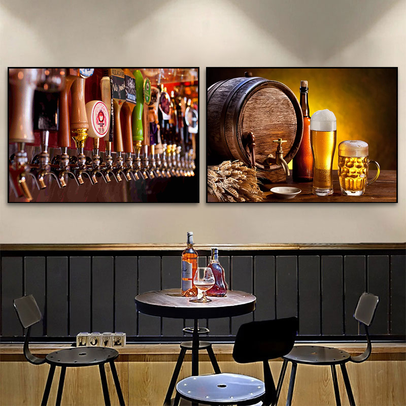 キッチンバー赤ワインぶどうビールボトルキャンバス絵画静物北欧 - Wine In Beer Bottle のレビューと価格