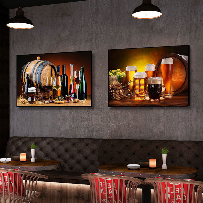 キッチンバー赤ワインぶどうビールボトルキャンバス絵画静物北欧 - Wine In Beer Bottle のレビューと価格