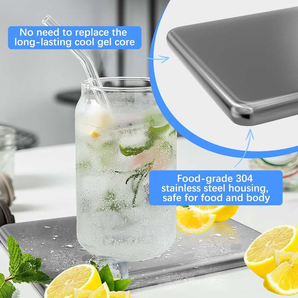 ランチボックス用アイスパック 再利用可能なステンレス製アイス - Ice Bucket Silver のレビューと価格