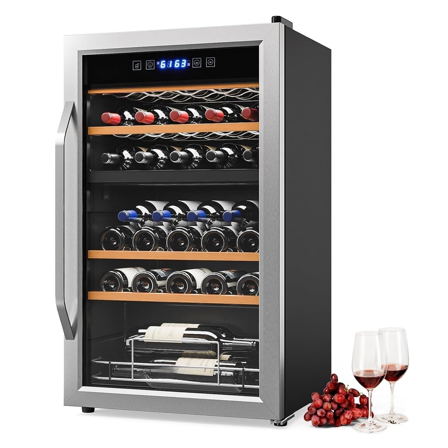 33本収納デュアルゾーンワインクーラー、41-64 ° デジ - Wine Beer Dual Zone のレビューと価格