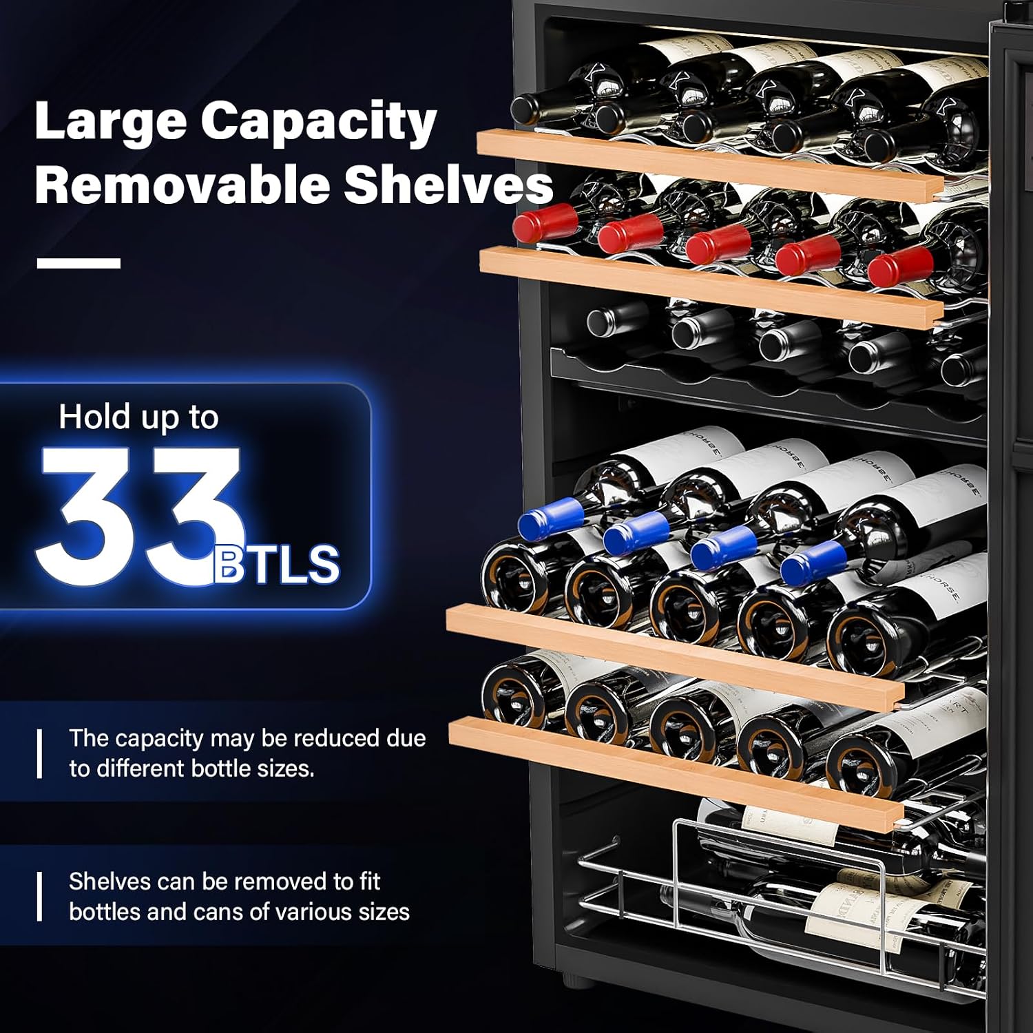 33本収納デュアルゾーンワインクーラー、41-64 ° デジ - Wine Beer Dual Zone のレビューと価格