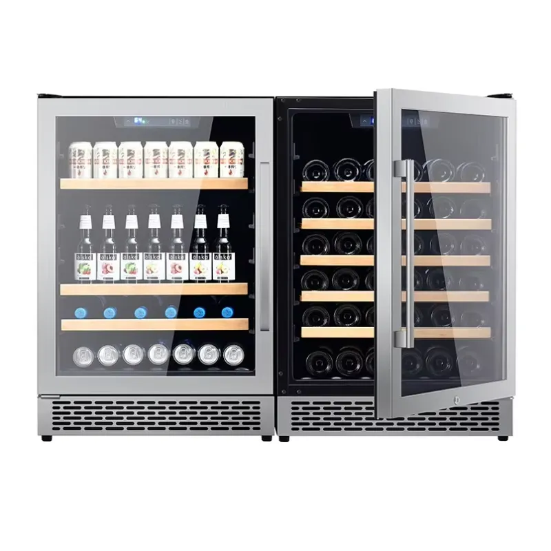 48本収納 ワインクーラー デュアルガラスドア ビールクーラ - Wine Beer Fridge Dual Zone のレビューと価格
