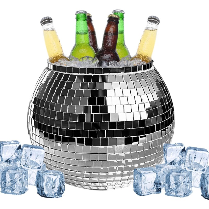 ディスコアイスボールバケットミラーシルバーパーティーシャンパ - Ice Bucket Silver のレビューと価格