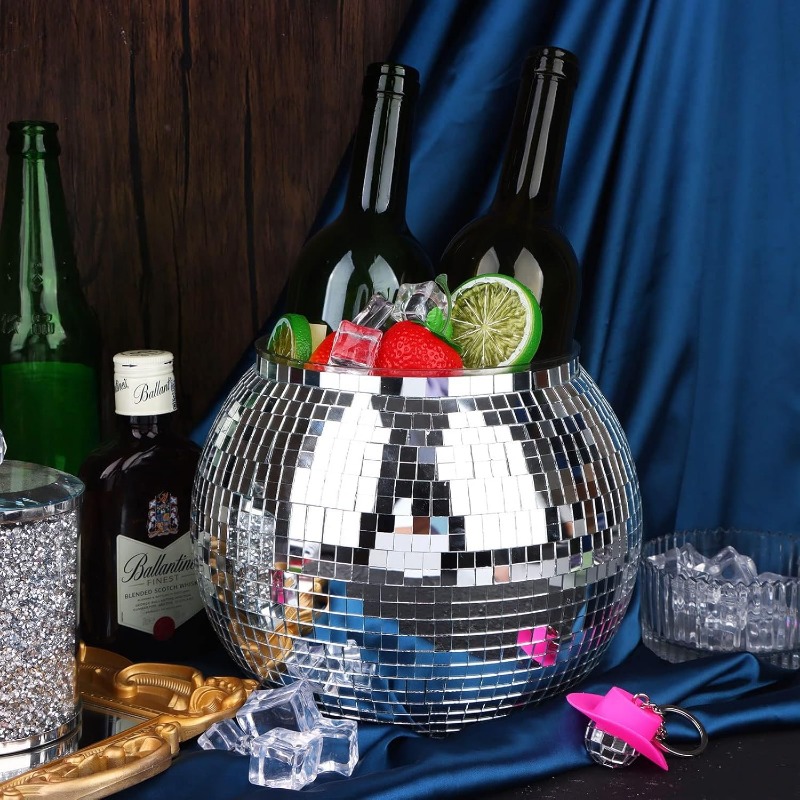 ディスコアイスボールバケットミラーシルバーパーティーシャンパ - Ice Bucket Silver のレビューと価格
