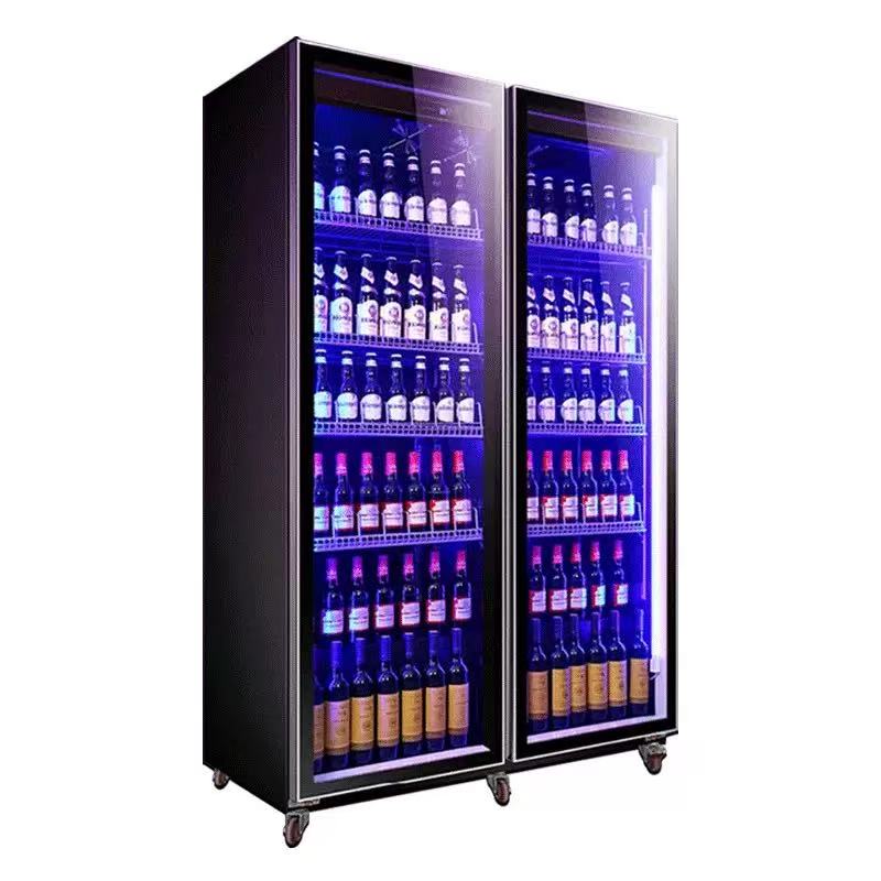 両開きエアコン付き冷蔵庫飲料陳列キャビネット調整可能棚ワイン - Wine Beer Dual Zone のレビューと価格