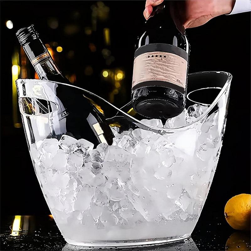 クリアアイスバケツ 飲料浴槽 スクープ2個付き ハンドル冷却 - Ice Bucket Silver のレビューと価格