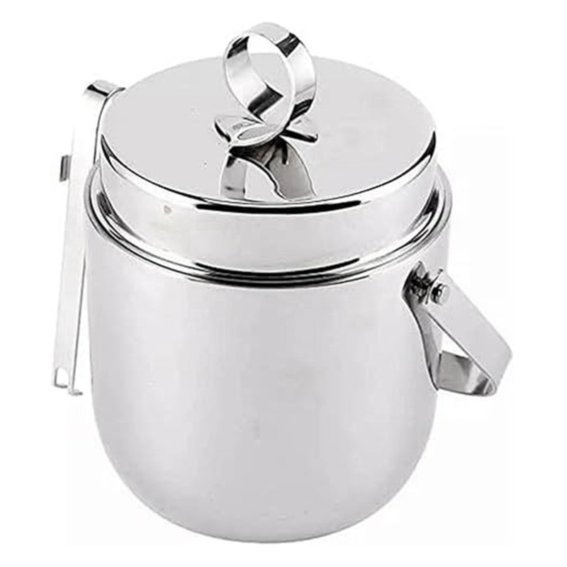 ABRE-アイスバケット ステンレススチール製 二重壁デザイ - Ice Bucket Silver のレビューと価格