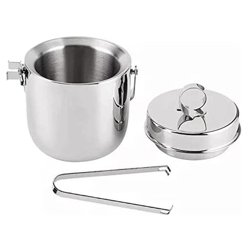 ABRE-アイスバケット ステンレススチール製 二重壁デザイ - Ice Bucket Silver のレビューと価格