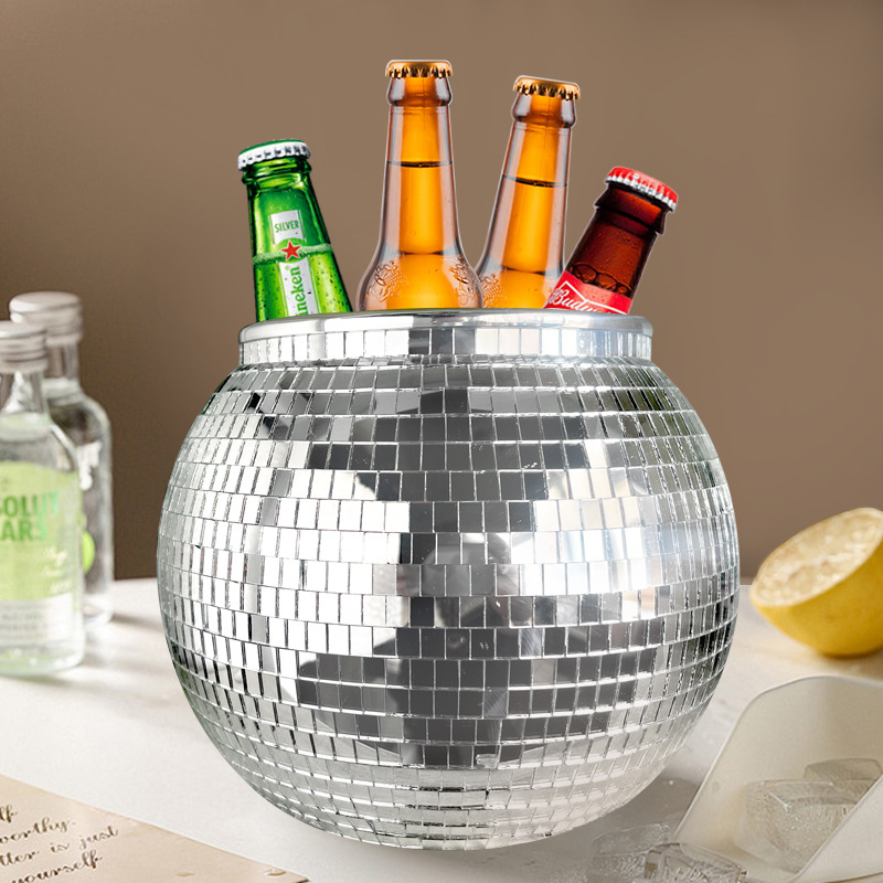 ディスコボール アイスバケツ プラスチック 大容量 パーティ - Ice Bucket Silver のレビューと価格
