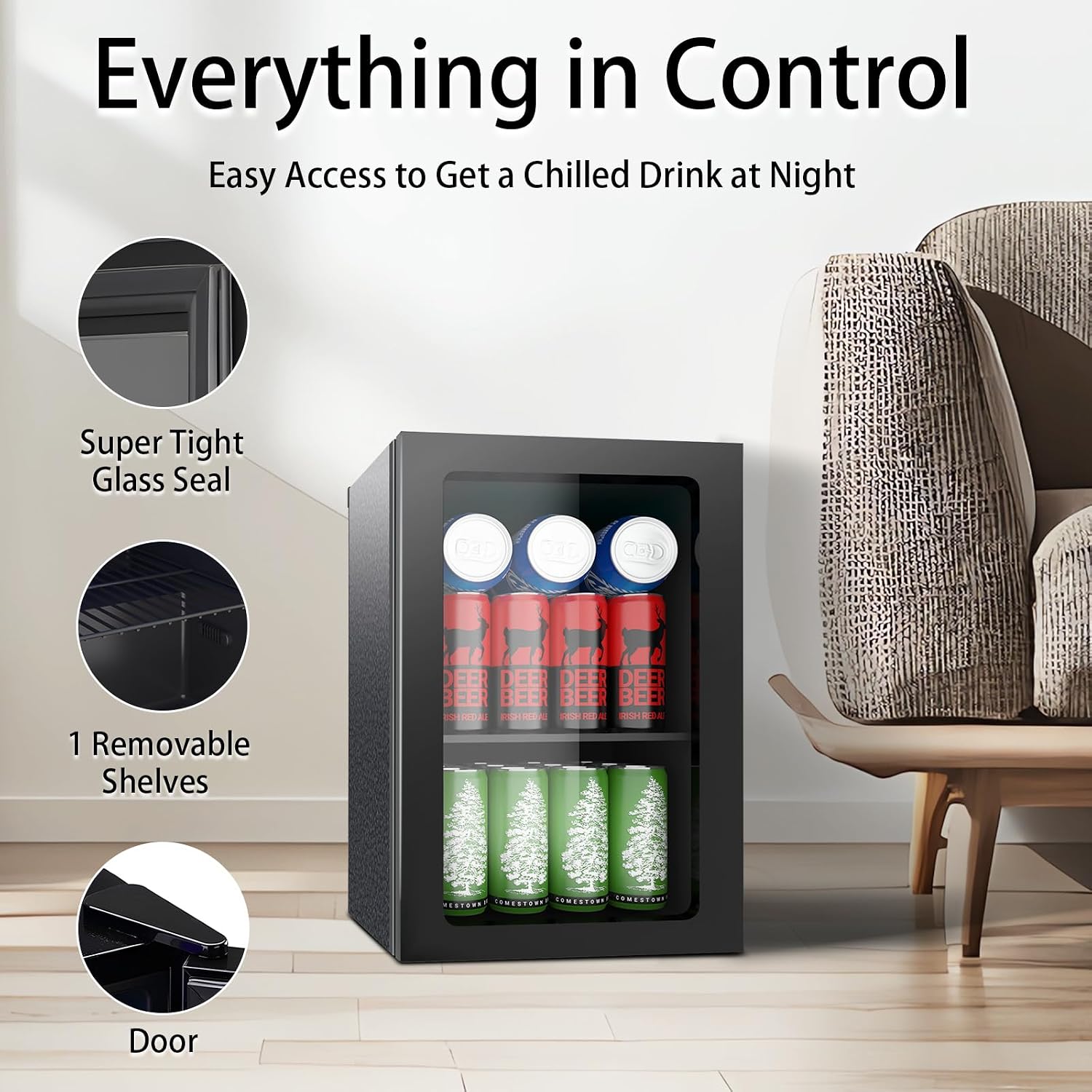 飲料用冷蔵庫クーラー、24缶ミニ冷蔵庫、ドリンク、ソーダ、ビ - Wine Beer Fridge Small のレビューと価格