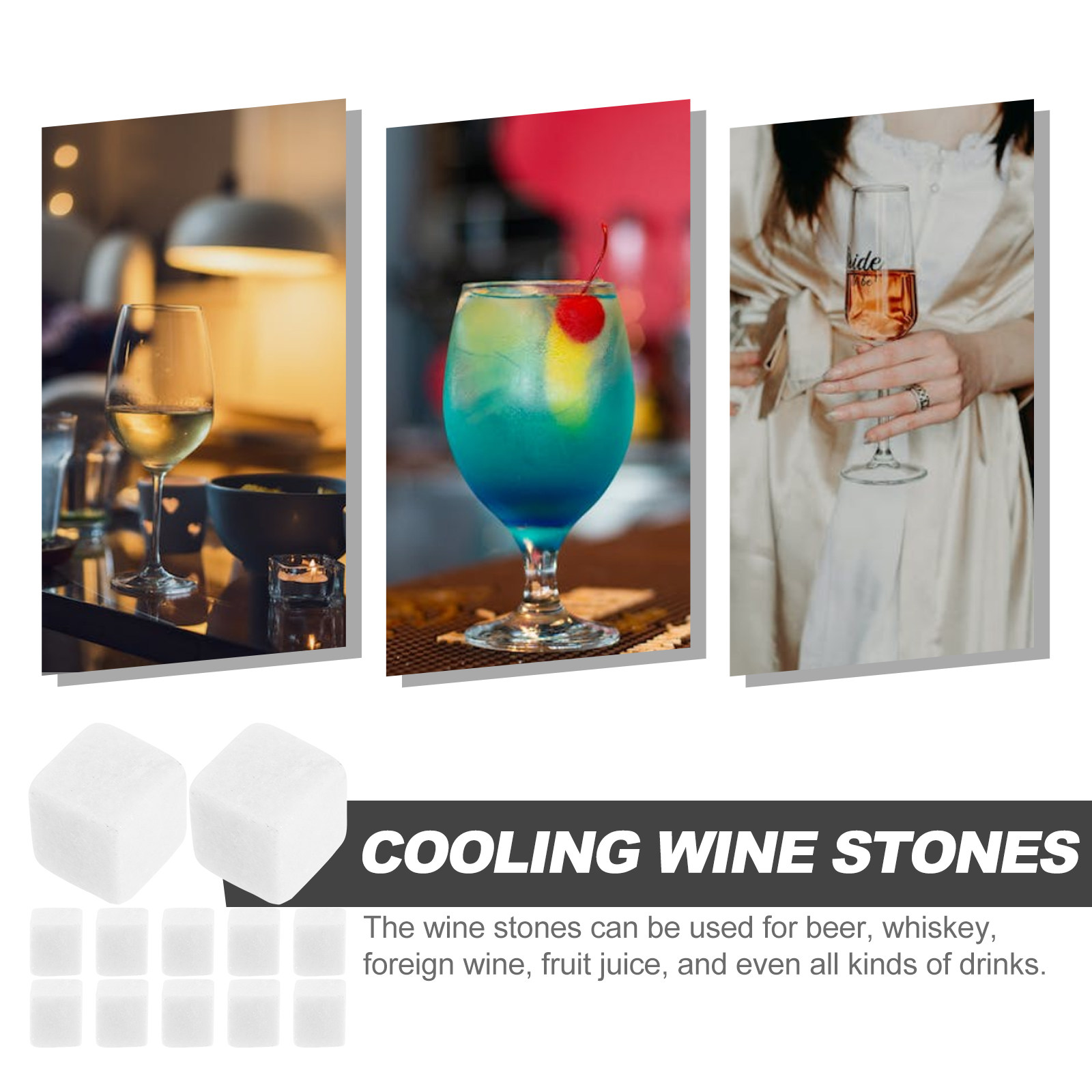 12個入り天然大理石製ウィスキーストーン、再利用可能なアイス - Wine Whiskey Beer のレビューと価格