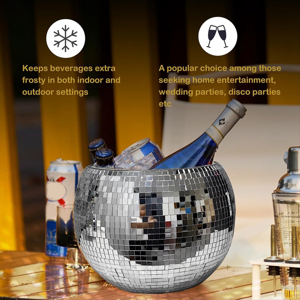 KSOL 10インチ ディスコボール アイスバケット シルバ - Ice Bucket Silver のレビューと価格