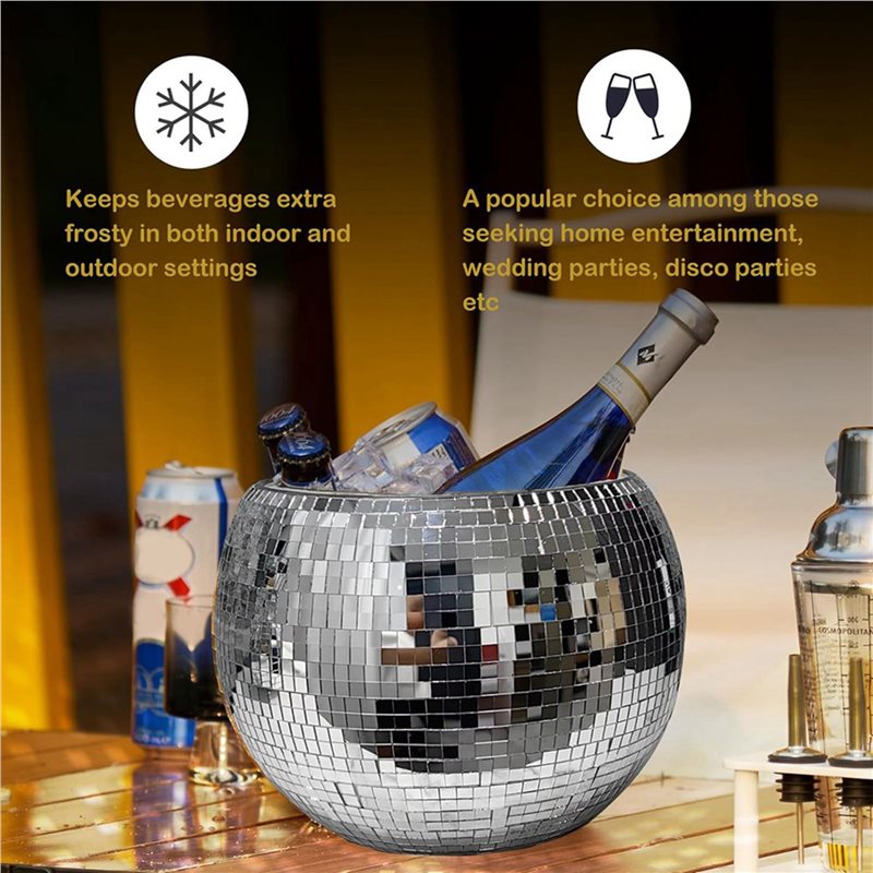 ABVS 4個入り 10インチ ディスコボール アイスバケッ - Ice Bucket Silver のレビューと価格