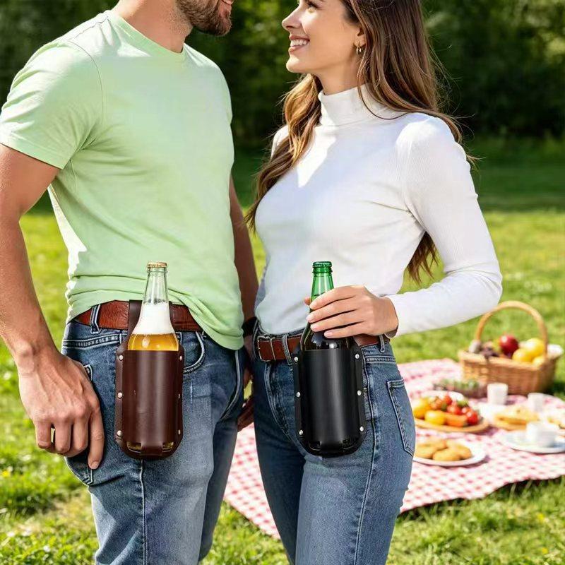 1個入りレザービール缶ホルダー、頑丈な構造でベルトに簡単に取 - Wine In Beer Bottle のレビューと価格