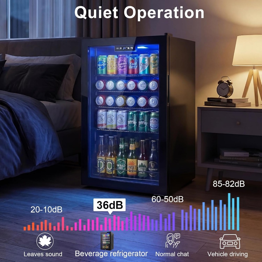 20インチミニ飲料冷蔵庫、130缶収納ガラス扉付き冷蔵庫（ソ - Wine Beer Fridge Small のレビューと価格
