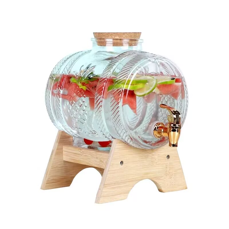 1Lガラス製ウイスキー樽ワイン樽ビール瓶フルーツ熟成アルコー - Wine Whiskey Beer のレビューと価格