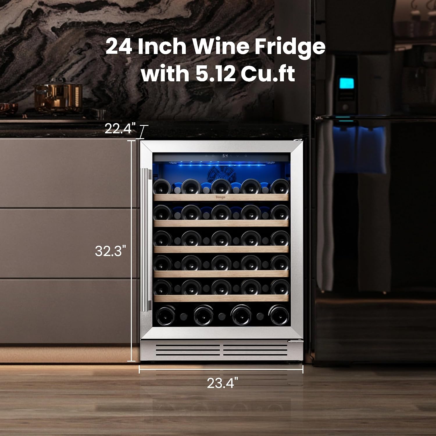 Yeego ワイン冷蔵庫クーラー - 24 インチ ワイン冷 - Wine Beer Fridge Under Counter のレビューと価格
