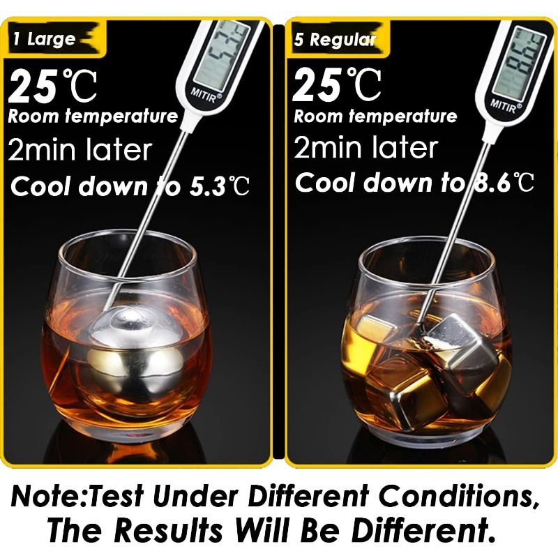 再利用可能なアイスキューブ＆メタルチリングストーン 304ス - Ice Bucket Silver のレビューと価格