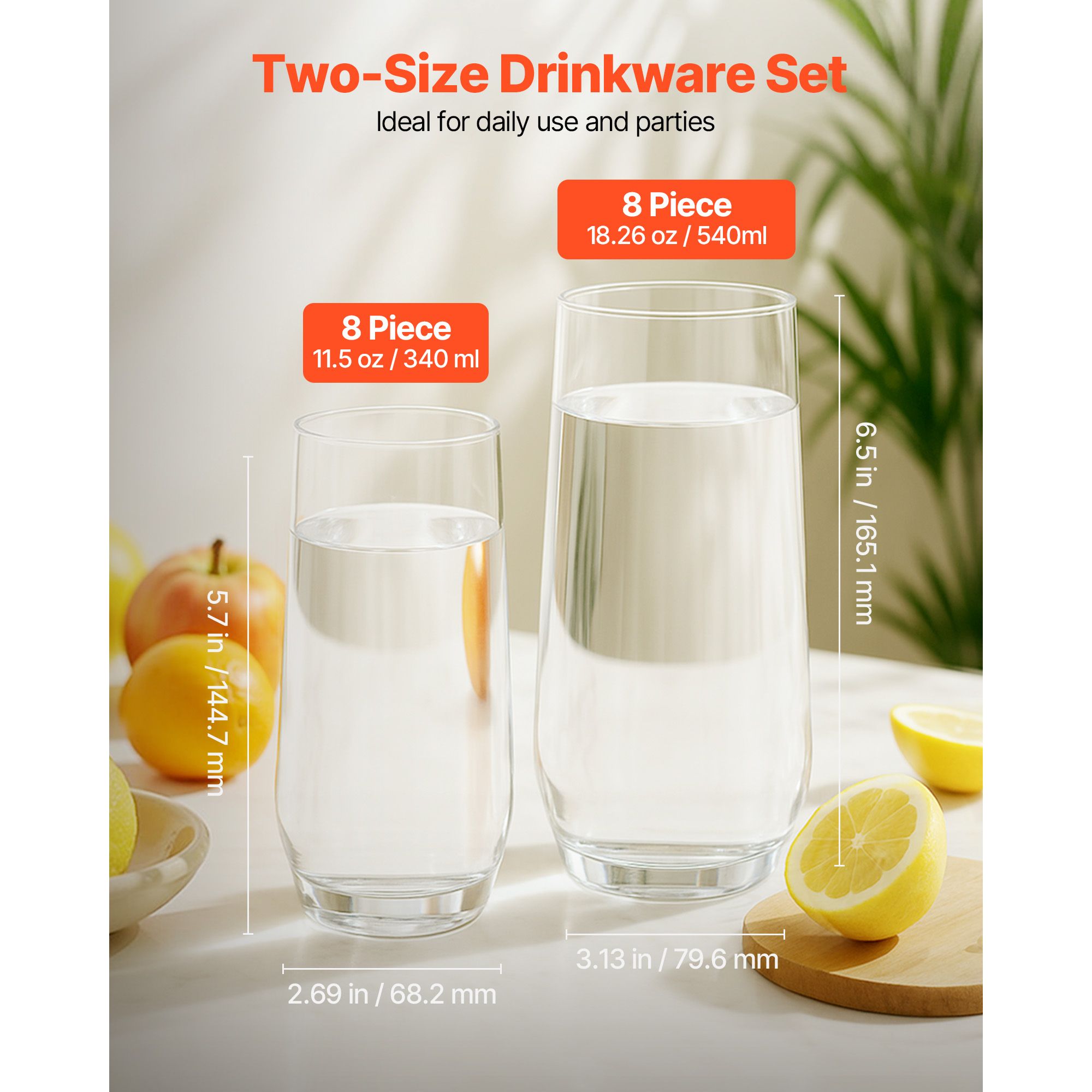 ドリンクグラスセット、16ピースクリスタルガラスカップ、エレ - Wine Beer Mix Drink のレビューと価格