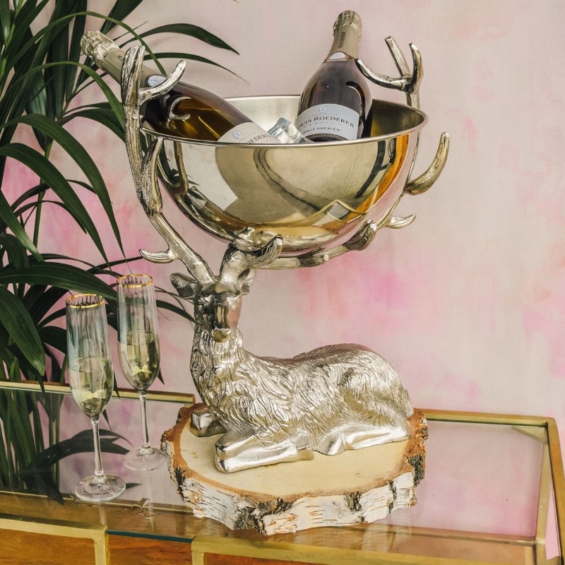 レストステージ ディア シャンパン アイスバケット 目を引く - Ice Bucket Silver のレビューと価格