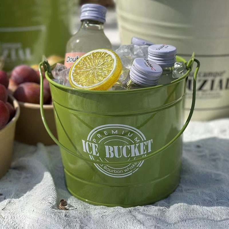 飲料とビールのための鉄の氷のバケツ、屋外の家のための創造的な - Ice Bucket Silver のレビューと価格