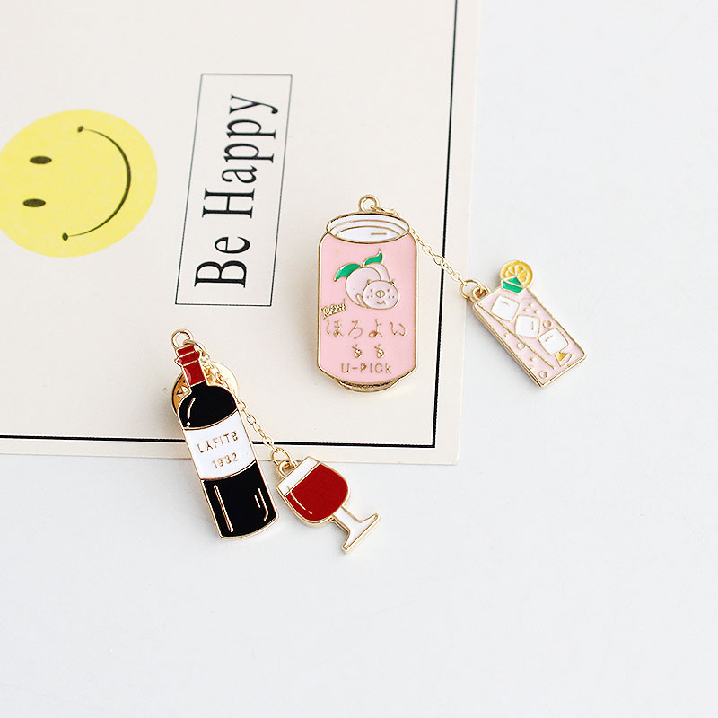 X155 漫画コーヒーマシンブローチピン、釉薬ビールフルーツ - Wine X Beer のレビューと価格