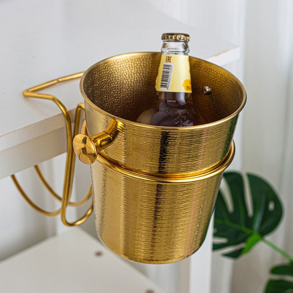 ポータブルステンレス鋼製アイスバケットスタンド ゴールド/シ - Ice Bucket Silver のレビューと価格