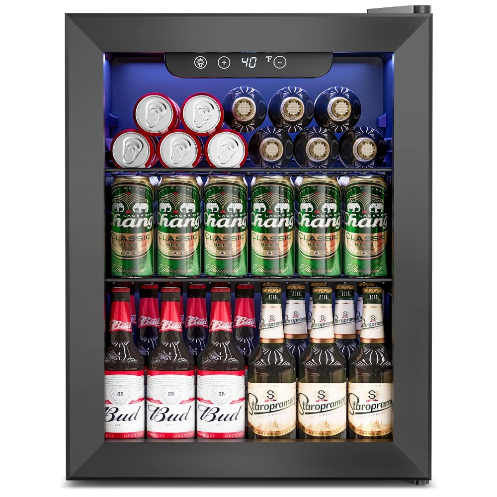 1.7立方フィート ミニ飲料冷蔵庫、68缶収納 ガラス扉クー - Wine Beer Fridge Small のレビューと価格