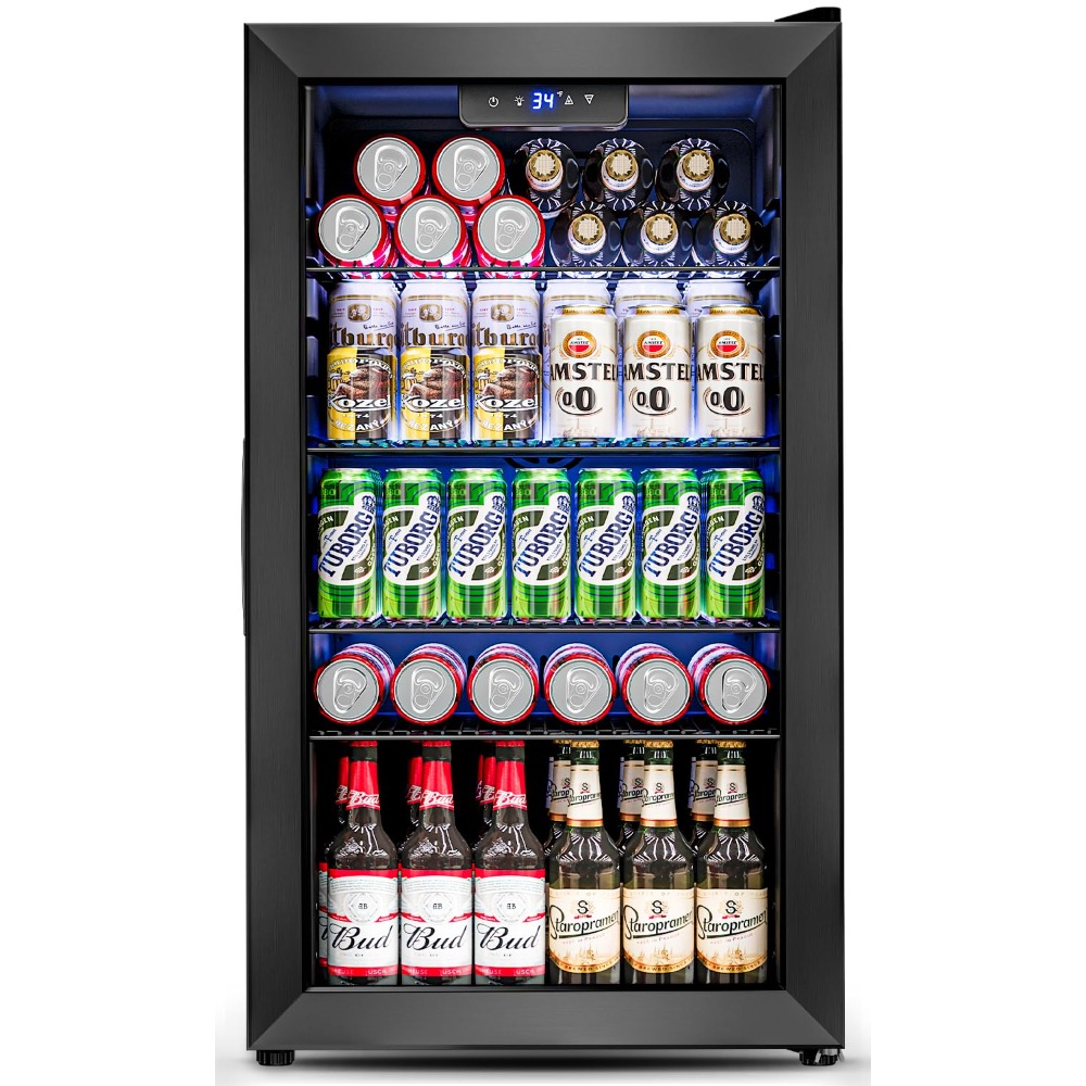 ガラス扉付きコンパクト飲料冷蔵庫 - ビール、ワイン、ソーダ - Wine Beer Fridge Small のレビューと価格