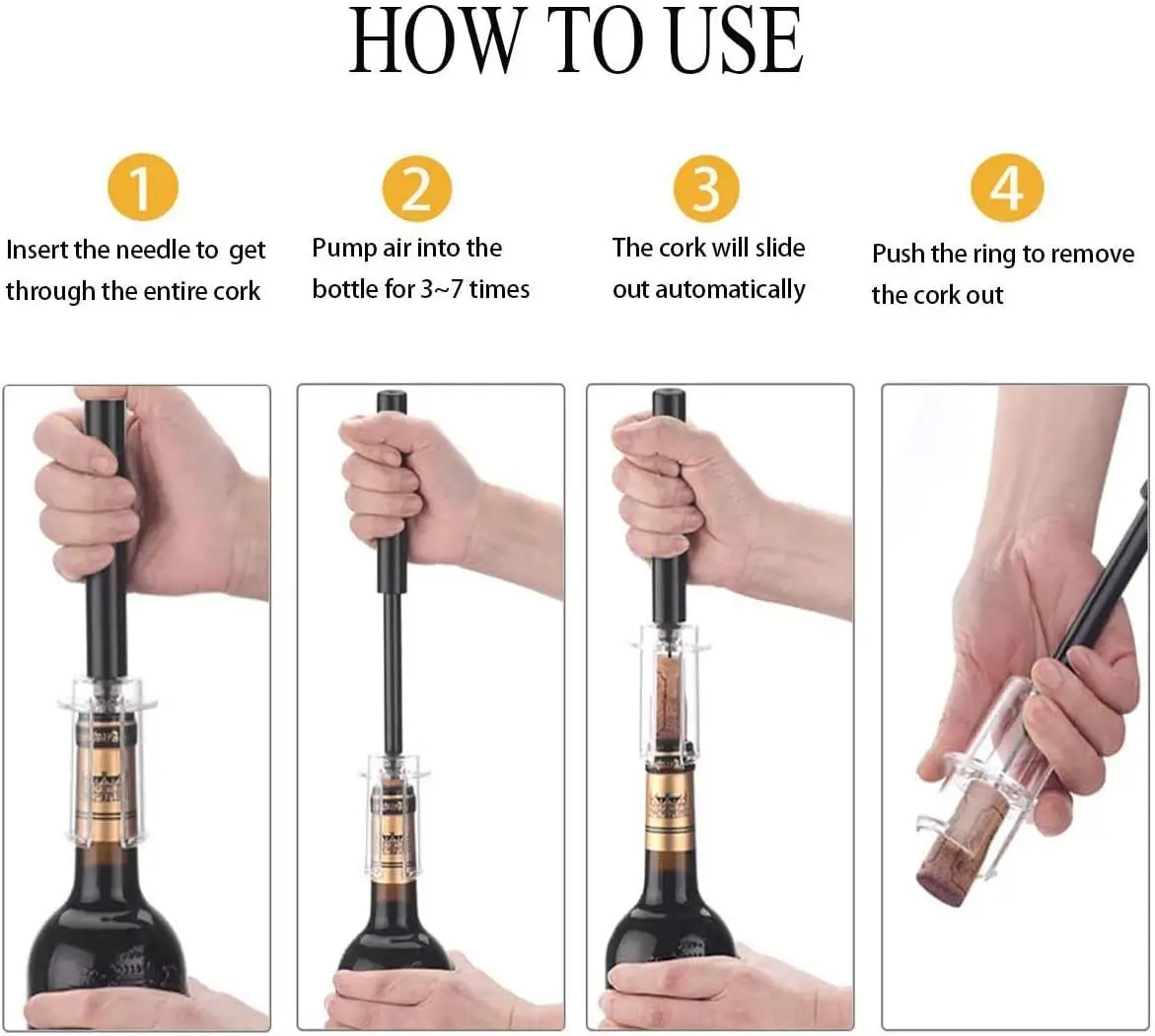 エアポンプワインボトルオープナー空気圧真空ワインストッパービ - Wine In Beer Bottle のレビューと価格